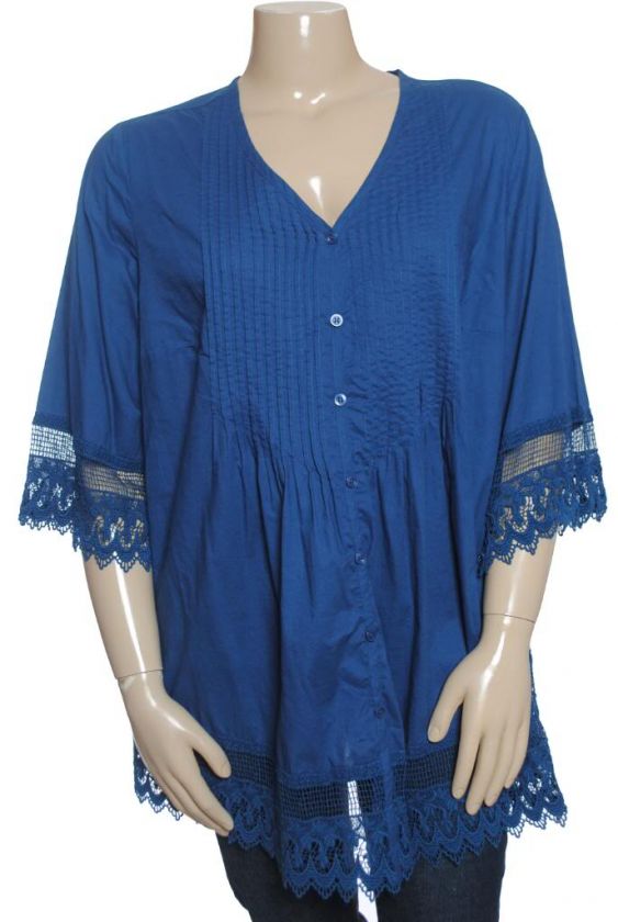 NEW Alfani Lace Trim Pintuck Tunic Top Sz 18W $75  