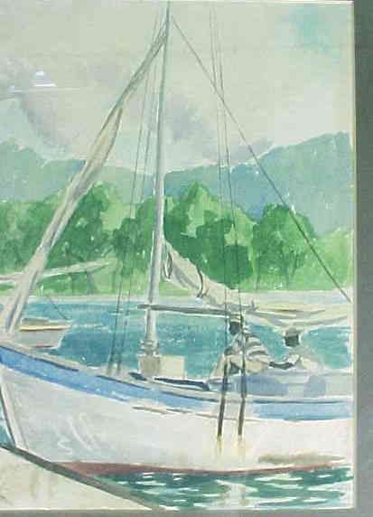 PHOEBE CONRAD POCONO ARTIST 1962 WATERCOLOR PAINTING  