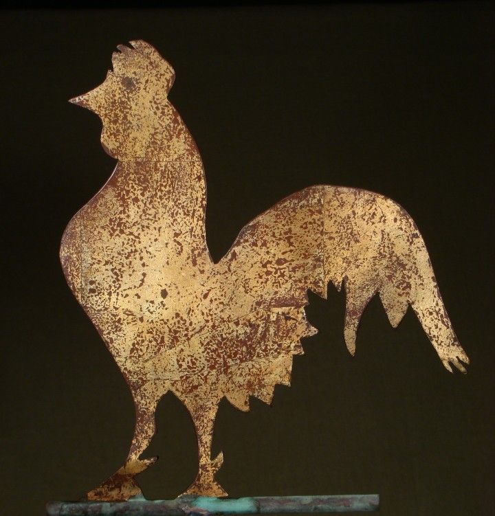   POULTRY SIGN from CAWOOD HOMESTEAD, GILDED BRASS, 20.5  X 9.5. AAFA