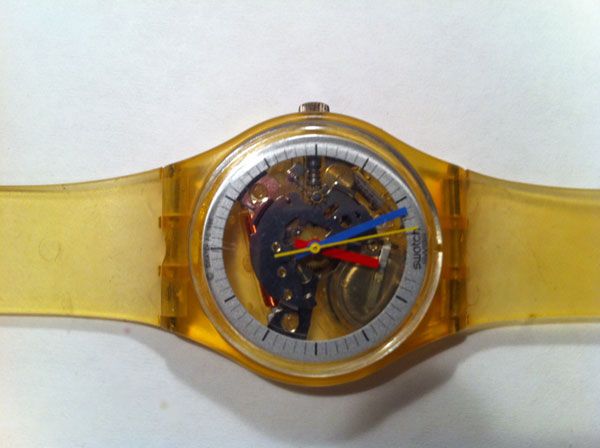 SWATCH Unisex Original Jelly Swiss Quartz Watch 1986 GK100 Very Rare 