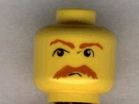 NEW 2 Lego Minifig Head BROWN Bushy MOUSTACHE Eyebrows  