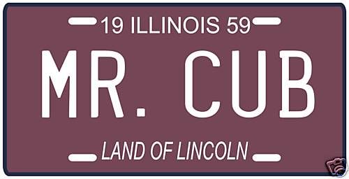 Ernie Banks Mr. Cub Chicago Cubs 1959 IL License plate  