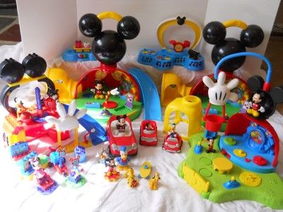 MICKEY MOUSE Clubhouse HUGE lot of PLAYHOUSES CARS FIGURES Mega Blocks 