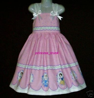 VHTF Disney Princess Cute Border Sun Dress Cust Sz  