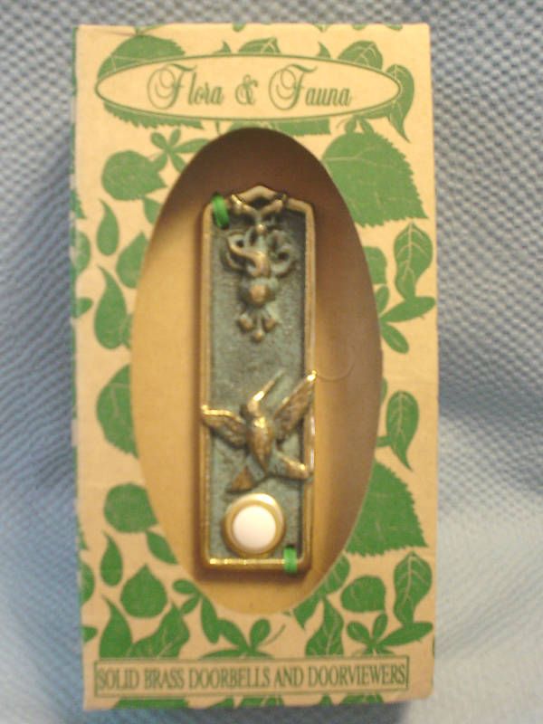 NEW Flora & Fauna Solid Brass Doorbell Hummingbird WOW  