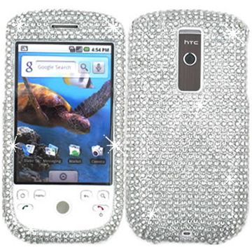  BLING FACEPLATE HARD SKIN CASE COVER HTC MY TOUCH 3G G2 SILVER  