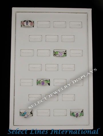   tray jewelry display item f8 1 w white faux leather ring tray we are