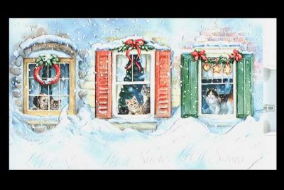 CAT CHRISTMAS CARDS LET IT SNOW  