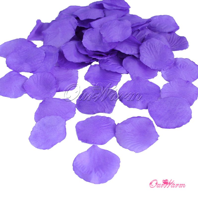 1000 Purple Violet Silk Rose Petal Flower Wedding Banquet Adornment 