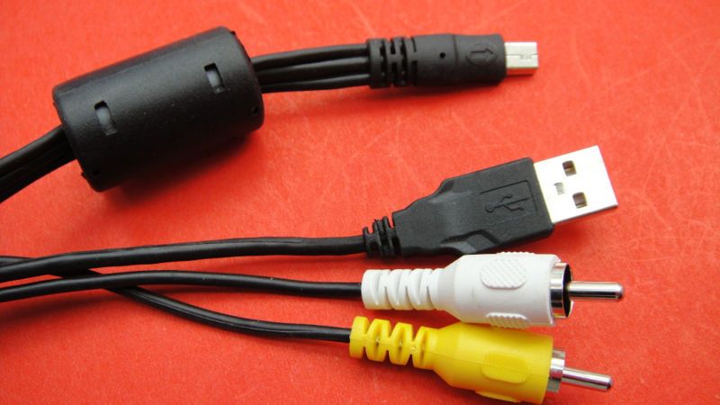Mini Usb Input To RCA + USB A Male Output Audio Cable  