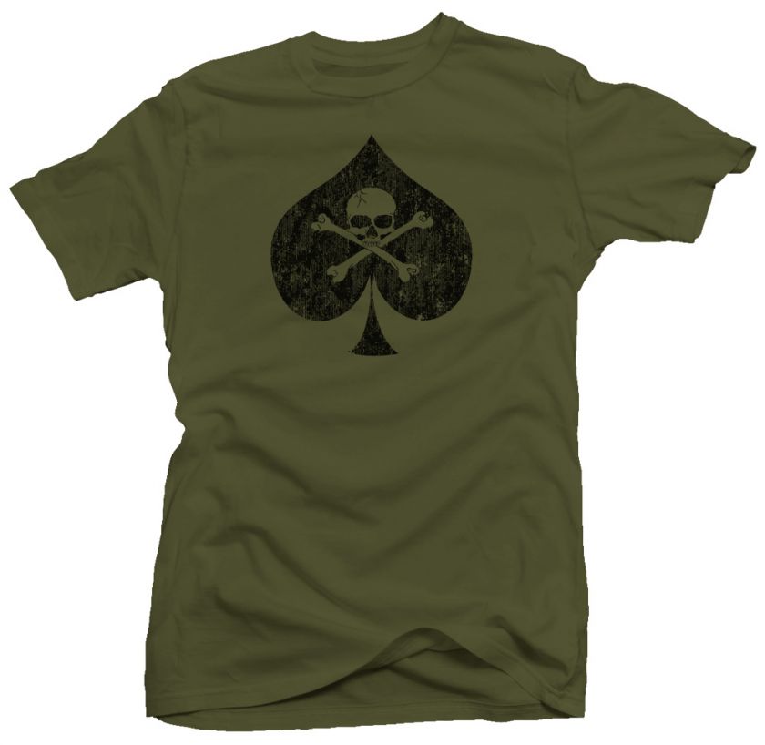Death Spade Skull Military Ace Army Retro New T shirt  