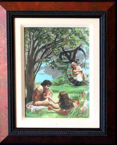 Religious Pastor RARE ART Gift Adam & Eve Temptation  