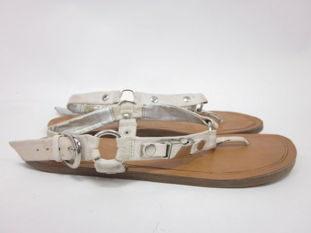 You are bidding on JESSICA SIMPSON White Leather Buckle Sandals size 8 