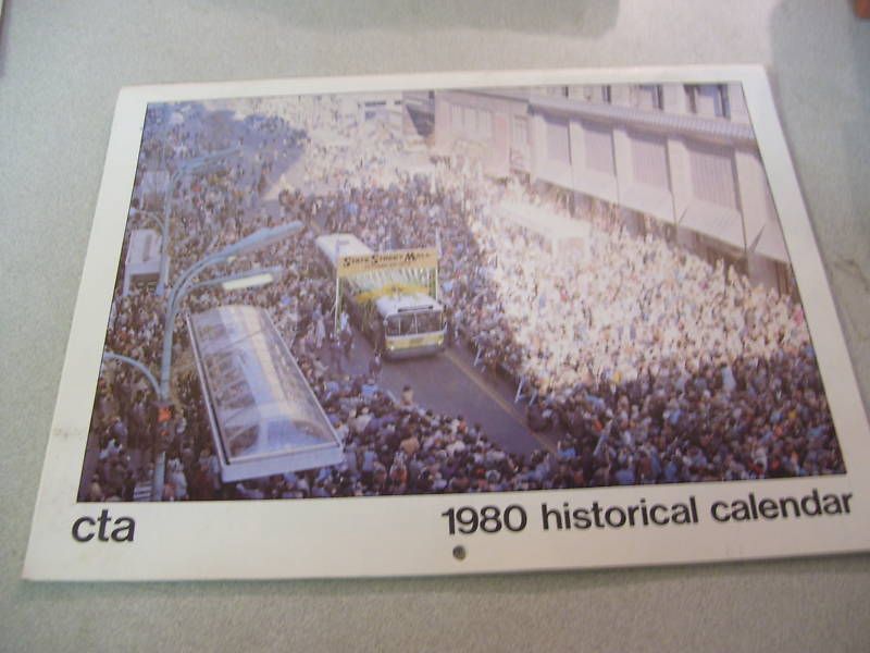1980 CTA Chicago Transit Authority Historical Calendar  
