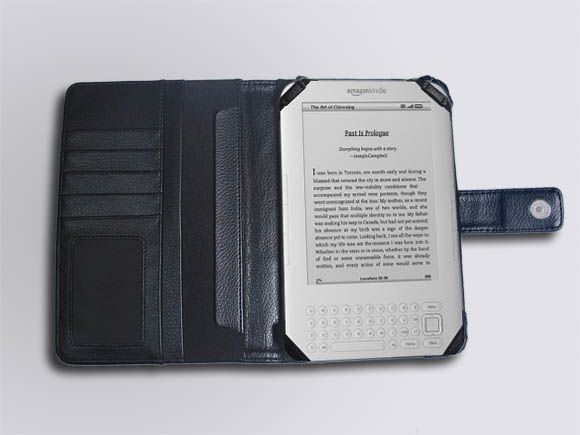  Kindle 3 eBook Leather Case Cover Jacket Black  